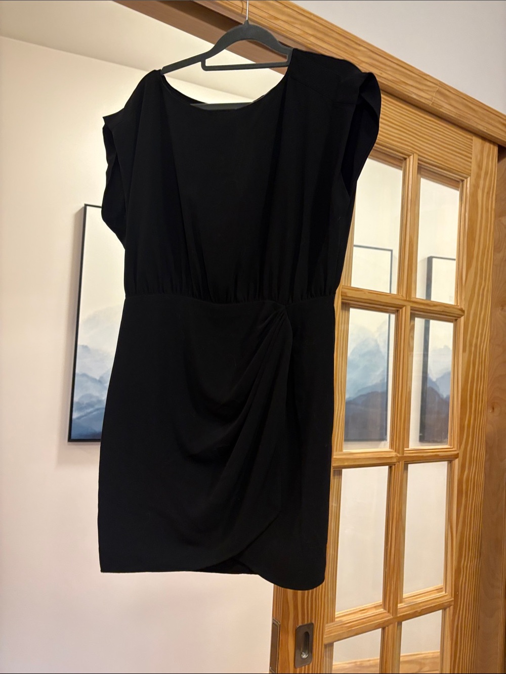 The Kooples Black Draped Waist Mini Dress